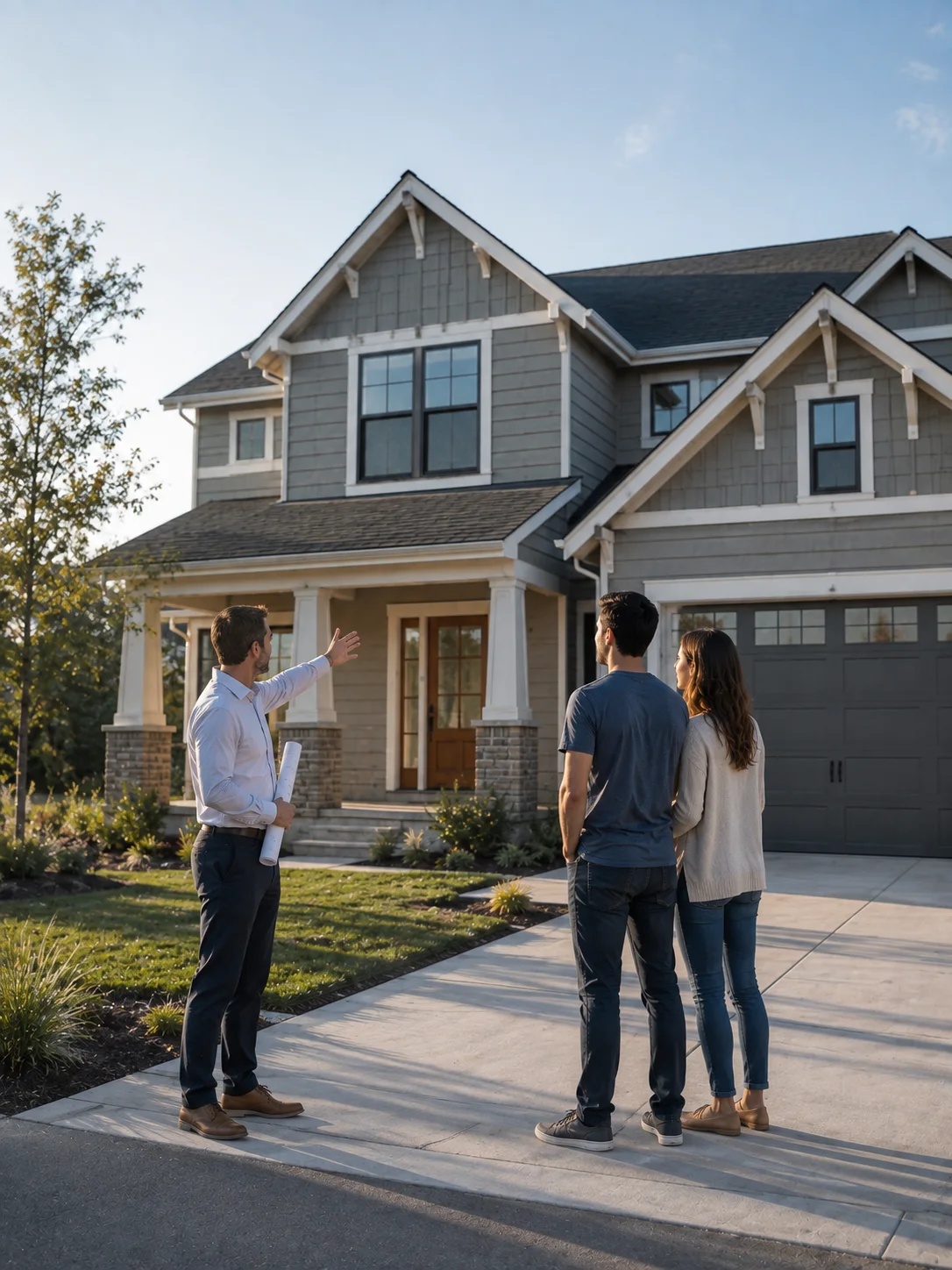 An ISC engineer walking a couple through their new home